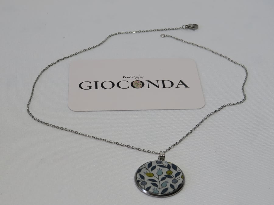 Hand Crafted Pretty Pendant - Made Using Liberty Print Fabric 