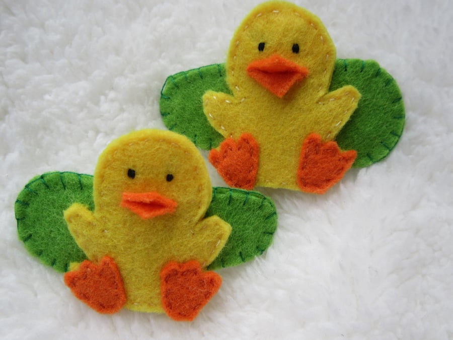 Duck hair clips, hair accessories, gift for girls, 