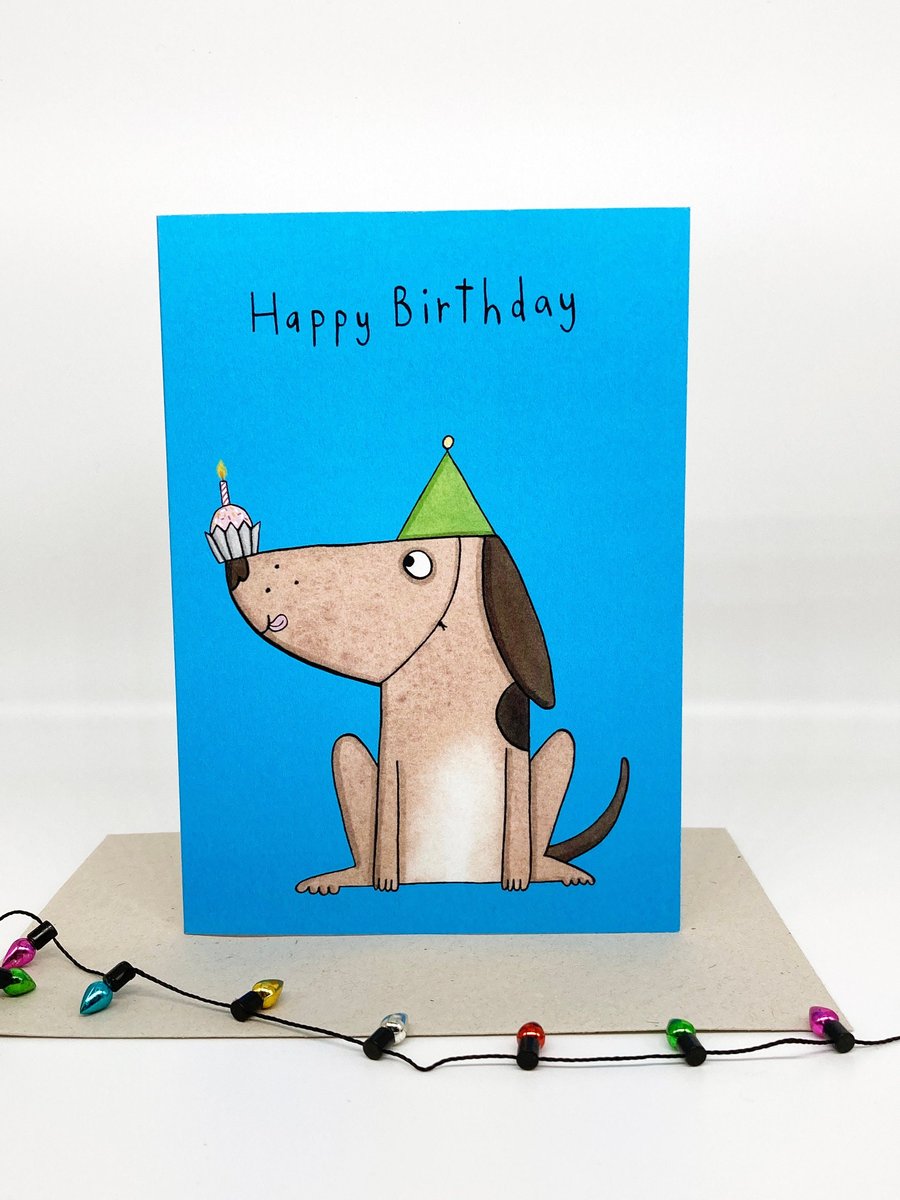 Happy Birthday card, Dog card, unisex card, Dads birthday, Grandads birthday, do
