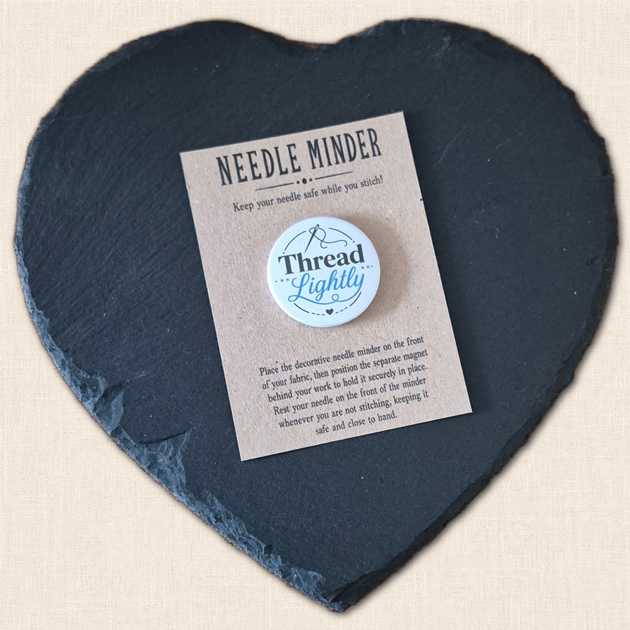 Thread Lightly Needle Minder - Cross Stitch and Embroidery Accessory