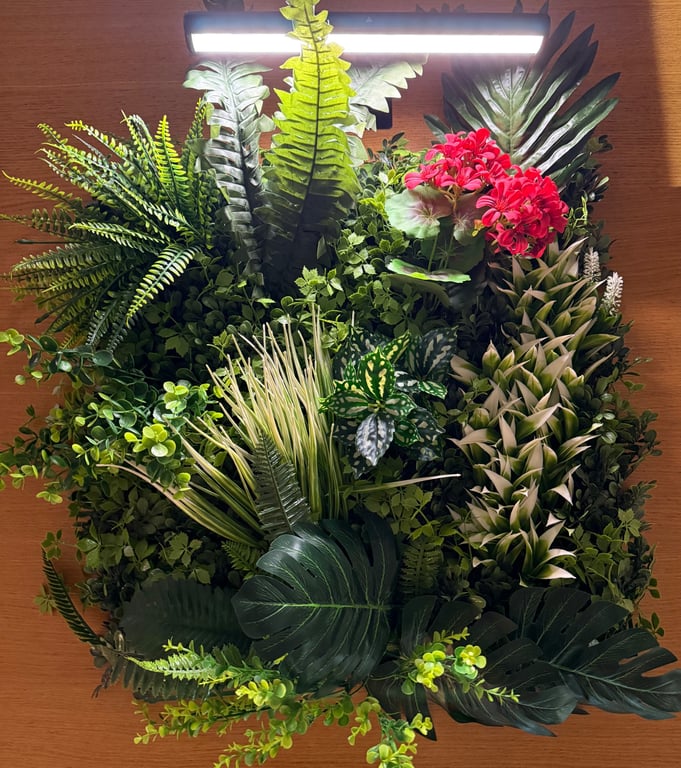 The Forgotten Flower 50cm x 50cm Luxury Handmade Faux Green Wall