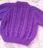 Unisex Cable and Arrow Patterned V Neck Cardigan, Custom Make, Aran Cardigan - Image 8