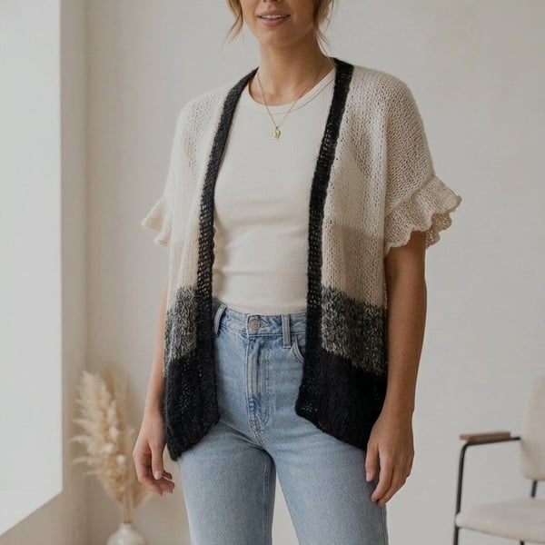 A handmade mohair knitted cardigan 