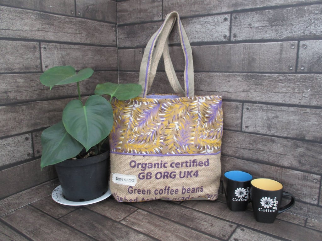 Eco-Friendly Tote Bag Handmade from Upcycled Materials Unique Sustainable Bag.