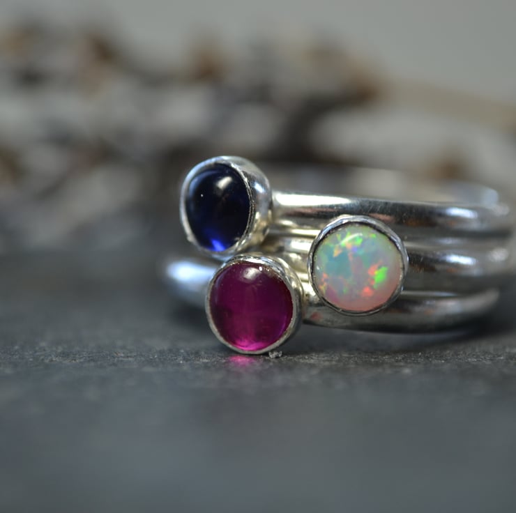 Red, white and blue stacking rings - Folksy