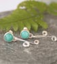 Amazonite and silver earrings, inspired by nature, gemstone earrings