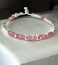 Pink Topaz Heart Charm Bracelet with Adjustable Slider Clasp - Image 10