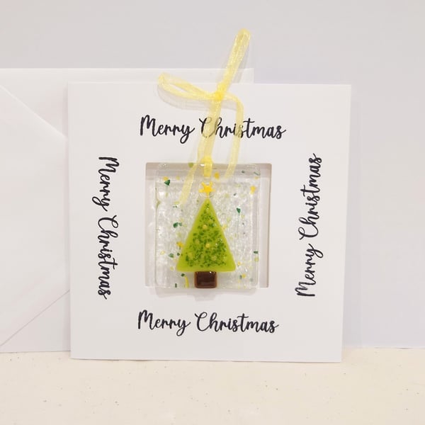 Merry Christmas Card with Detachable Christmas Tree Decoration