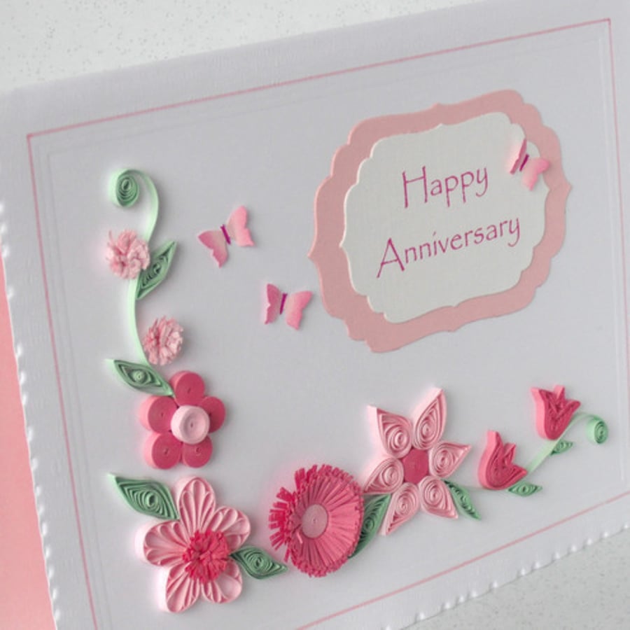 Quilled anniversary card 