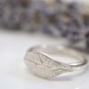 Sterling silver leaf ring