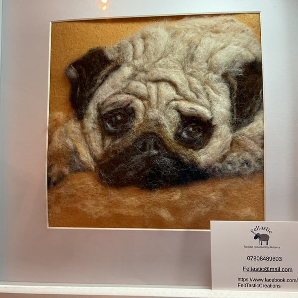 Pug Wool Painting