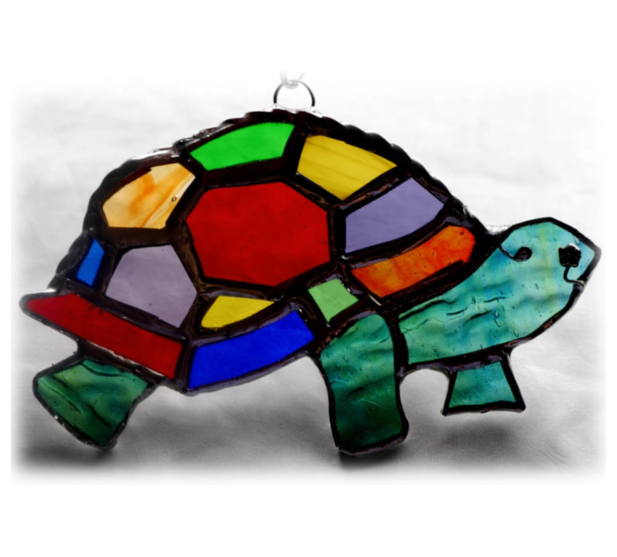 Suncatcher Stained Glass Handmade Rainbow  013 Turtle 