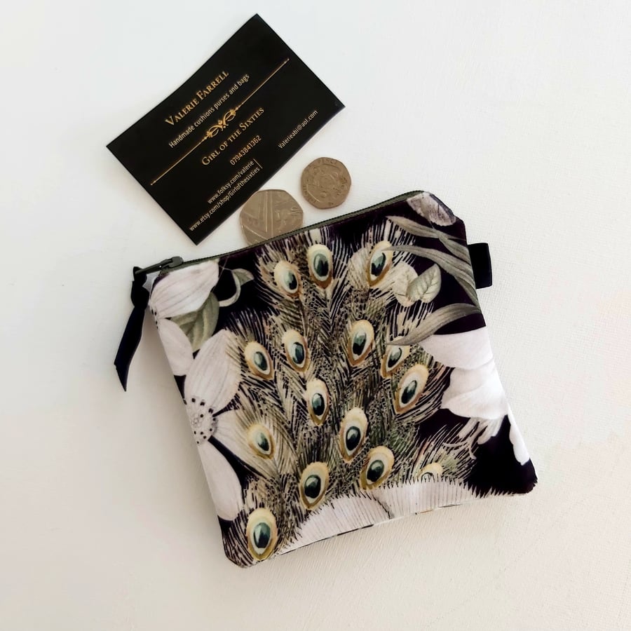Floral Printed Velvet  Coin Purse