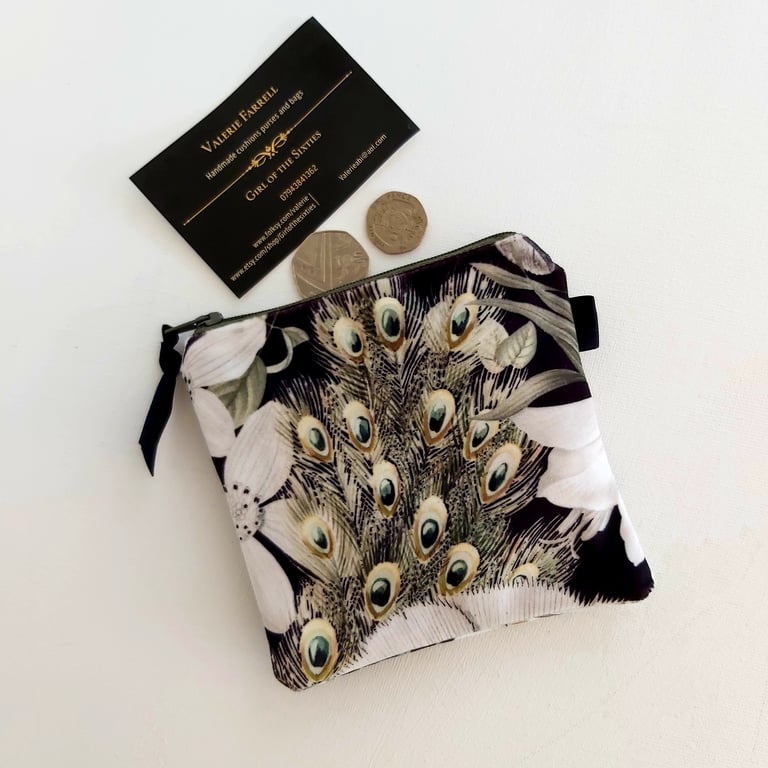Floral Printed Velvet  Coin Purse