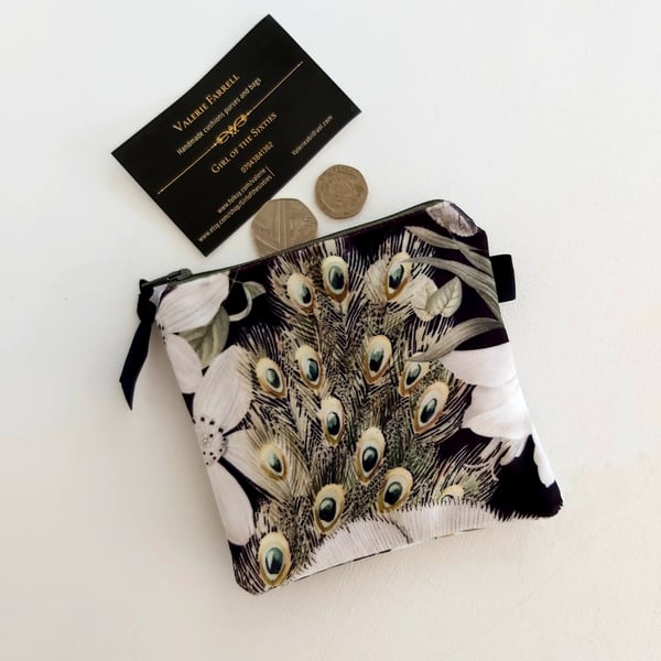 Floral Printed Velvet  Coin Purse