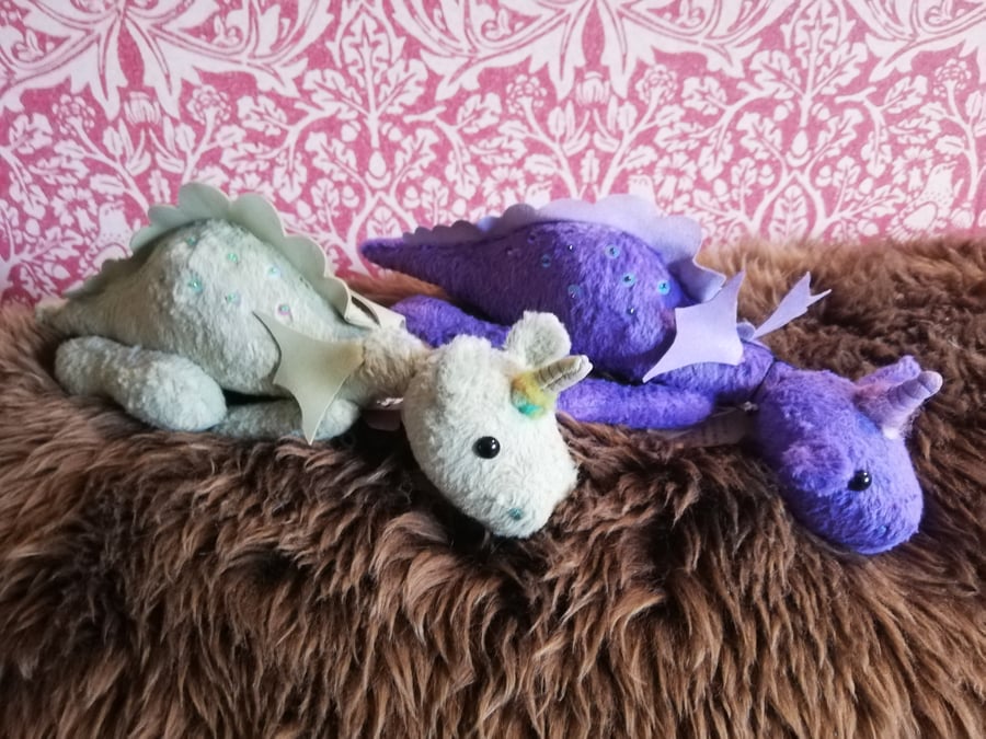 Hand sewn , fully jointed dragon