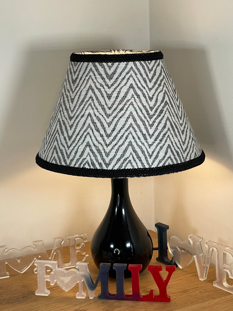 Monochrome Chevron Lampshade - Cone Shaped