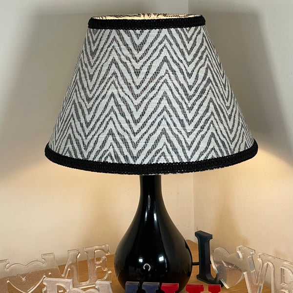 Monochrome Chevron Lampshade - Cone Shaped