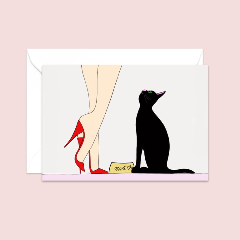 Black Cat Greeting Card:  Birthday Card for a Cat Lover (104)