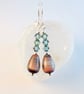 Glass Teardrop Earrings With Swarovski Crystals - Handmade In devon - Image 6