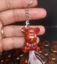Handmade Glitter resin Teddy bear charm  keychain