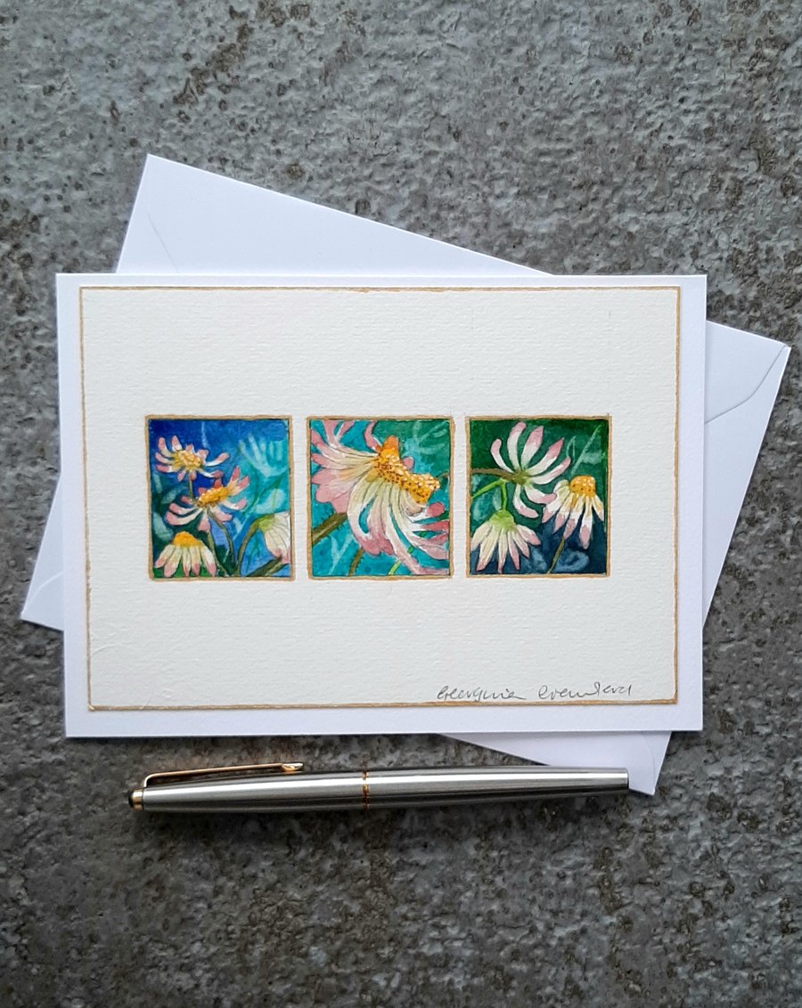 Handpainted Blank Card. Handmade. Letterbox Gift. Keepsake