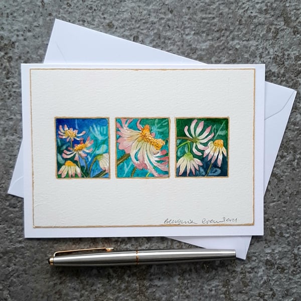 Handpainted Blank Card. Handmade. Letterbox Gift. Keepsake