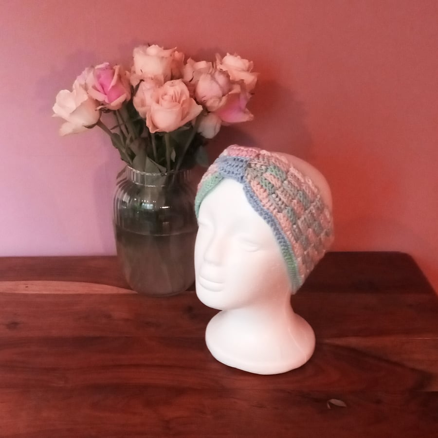  Crochet Ear Warmer, Pastel Dreams headband