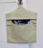 Peg bag in blue-green check with floral lining - Image 7