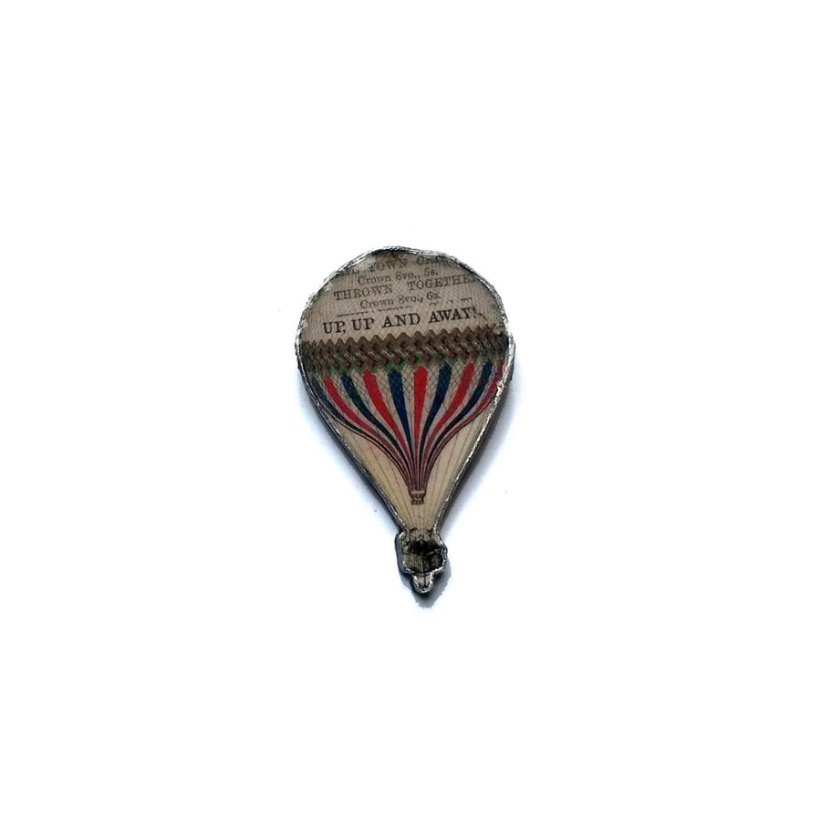 Resin Victoriana Hot Air Balloon Literary Brooch by EllyMental