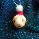 Guinea Pig Christmas Bauble Hanging Decoration x1