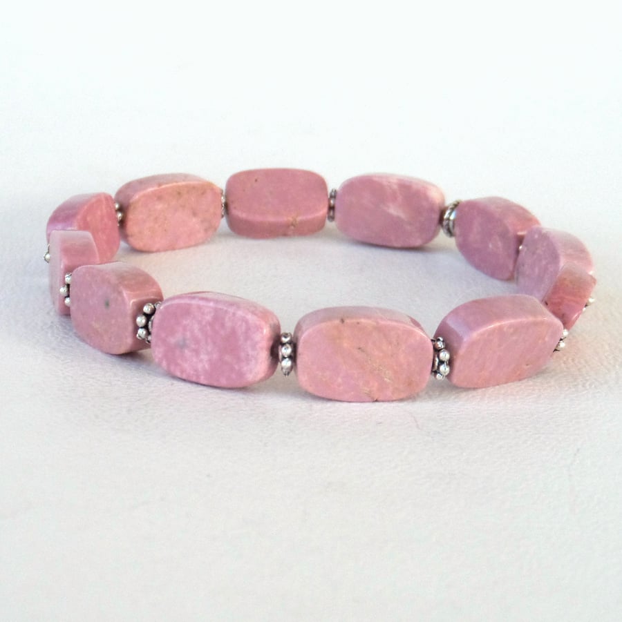 Pink turquoise stretchy bracelet