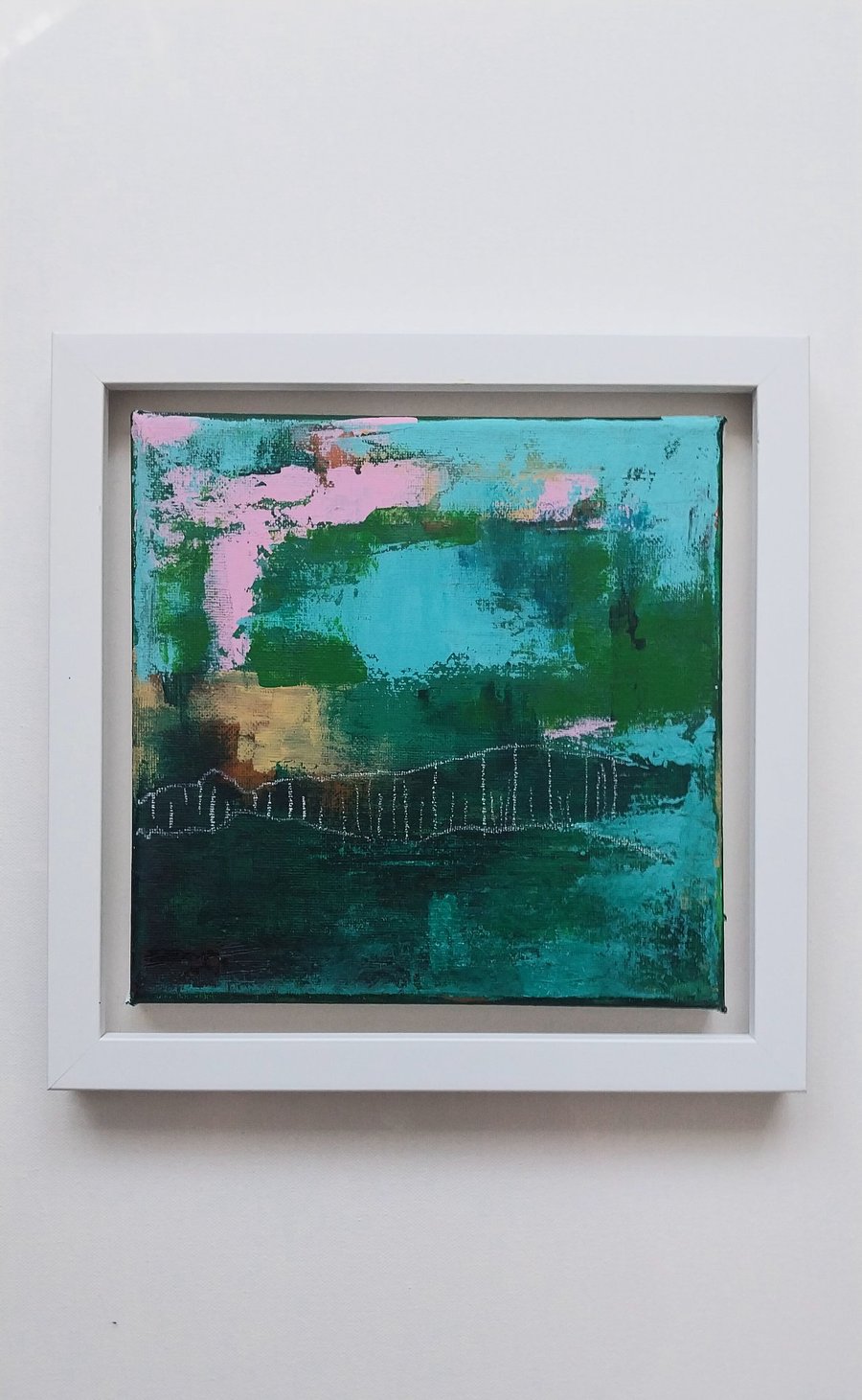 Pond Acrylic Abstract with Frame 