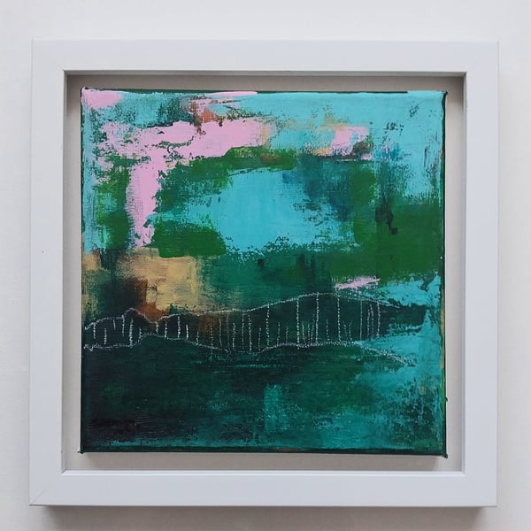 Pond Acrylic Abstract with Frame 