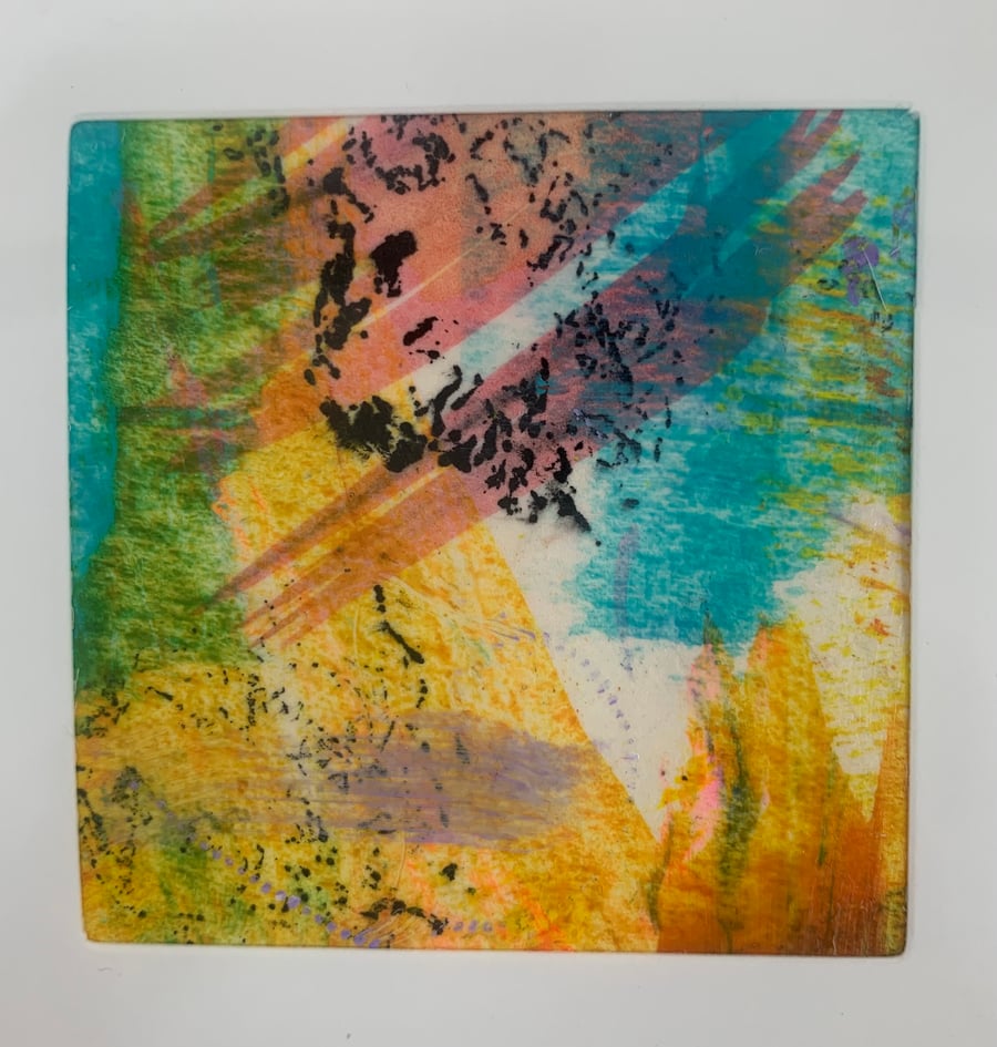 Original Painted Greetings Card, small artwork for framing.