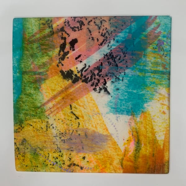 Original Painted Greetings Card, small artwork for framing.