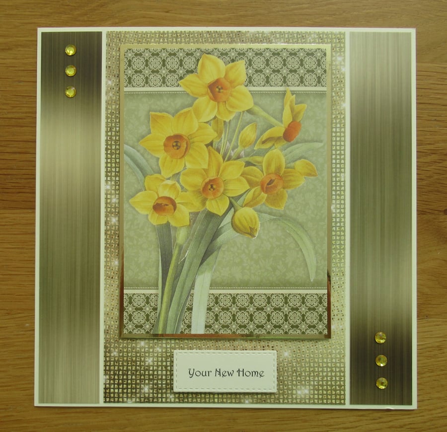 Daffodils - Large New Home Card (19x19cm)