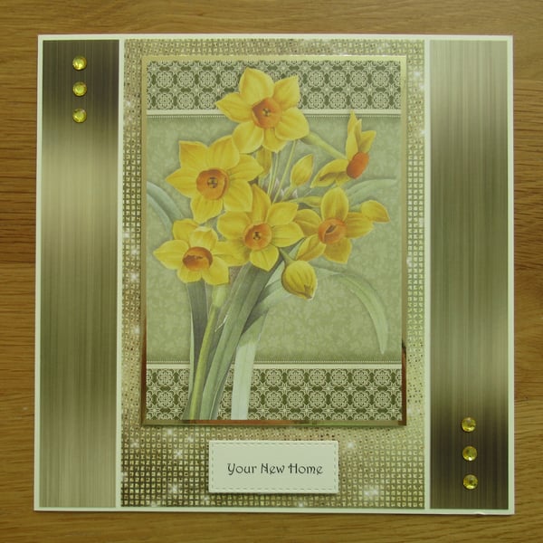 Daffodils - Large New Home Card (19x19cm)