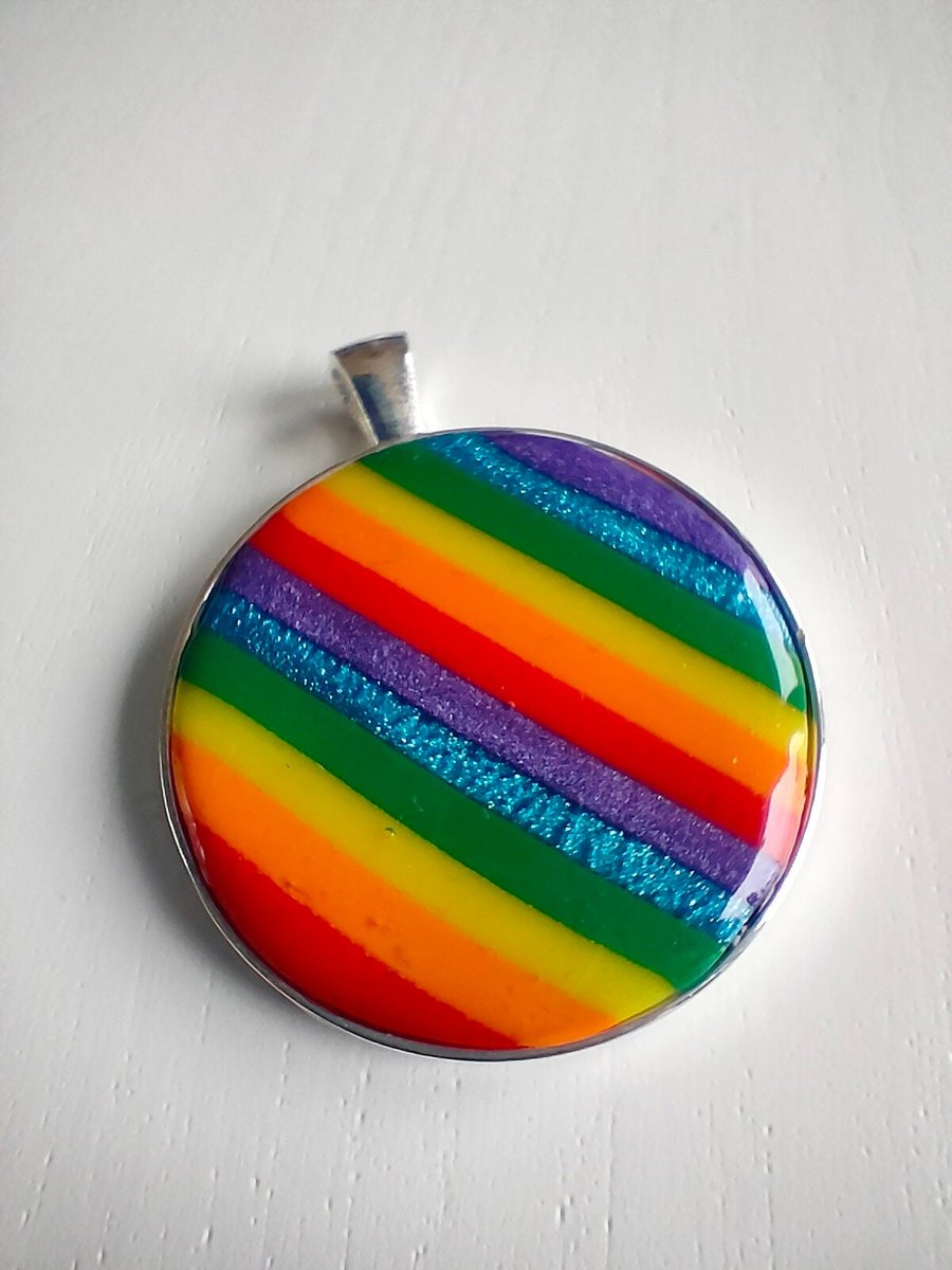 Large Round Rainbow Pendant