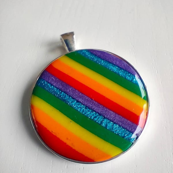 Large Round Rainbow Pendant