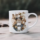 Gothic Steampunk Gent Mug – 11oz Ceramic Coffee Cup with Cogs & Gears 