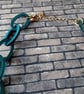 Gold Button & Teal Statement Necklace - Image 8