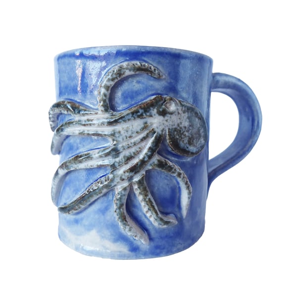 Octopus Mug - Hand Built Stoneware Pottery