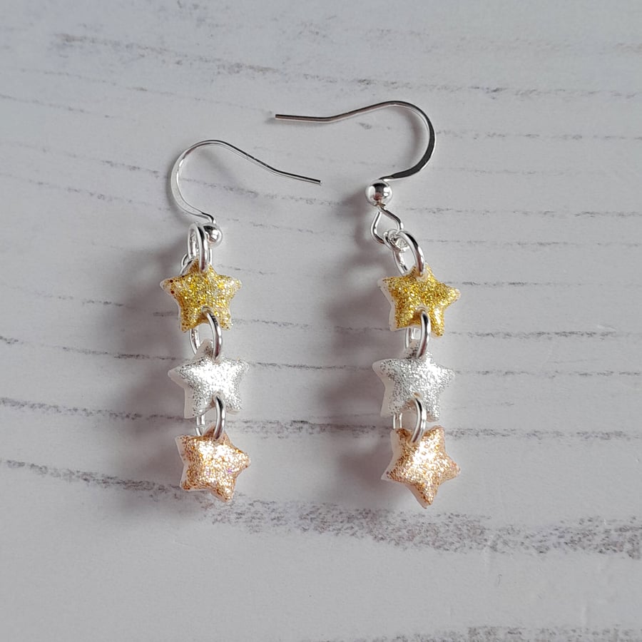 Glitter Star stack earrings, choose your style