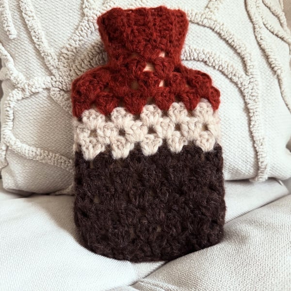 Rustic Retreat Crochet Hot Water Bottle