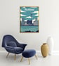 Auckland retro travel poster, Auckland city art print, New Zealand travel poster - Image 5