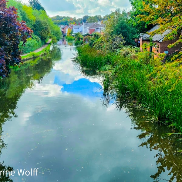 Photographic Image of Colourful Scene along Erewash Canal, Sandiacre, Derbyshire