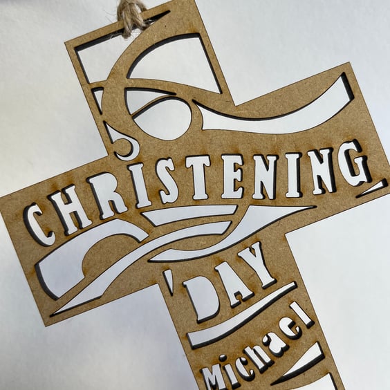 Personalised special occasion cross decoration