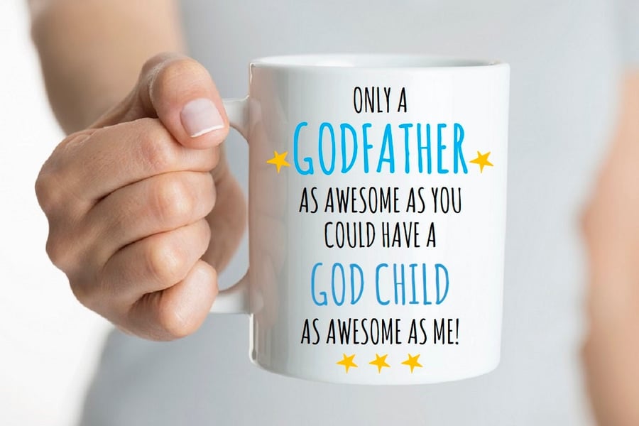 Awesome Godfather mug, godparent gift, birthday gift for godfather, godfather fa