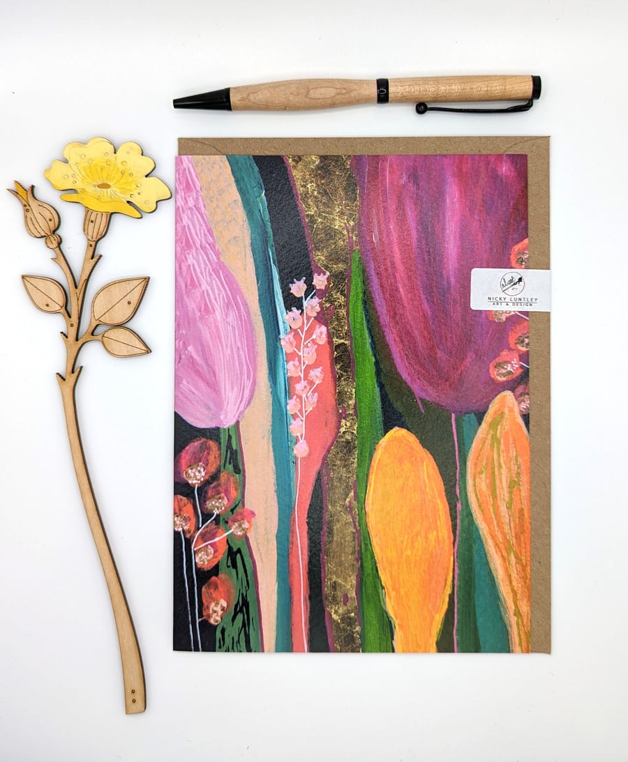 Abstract tulip 1 card